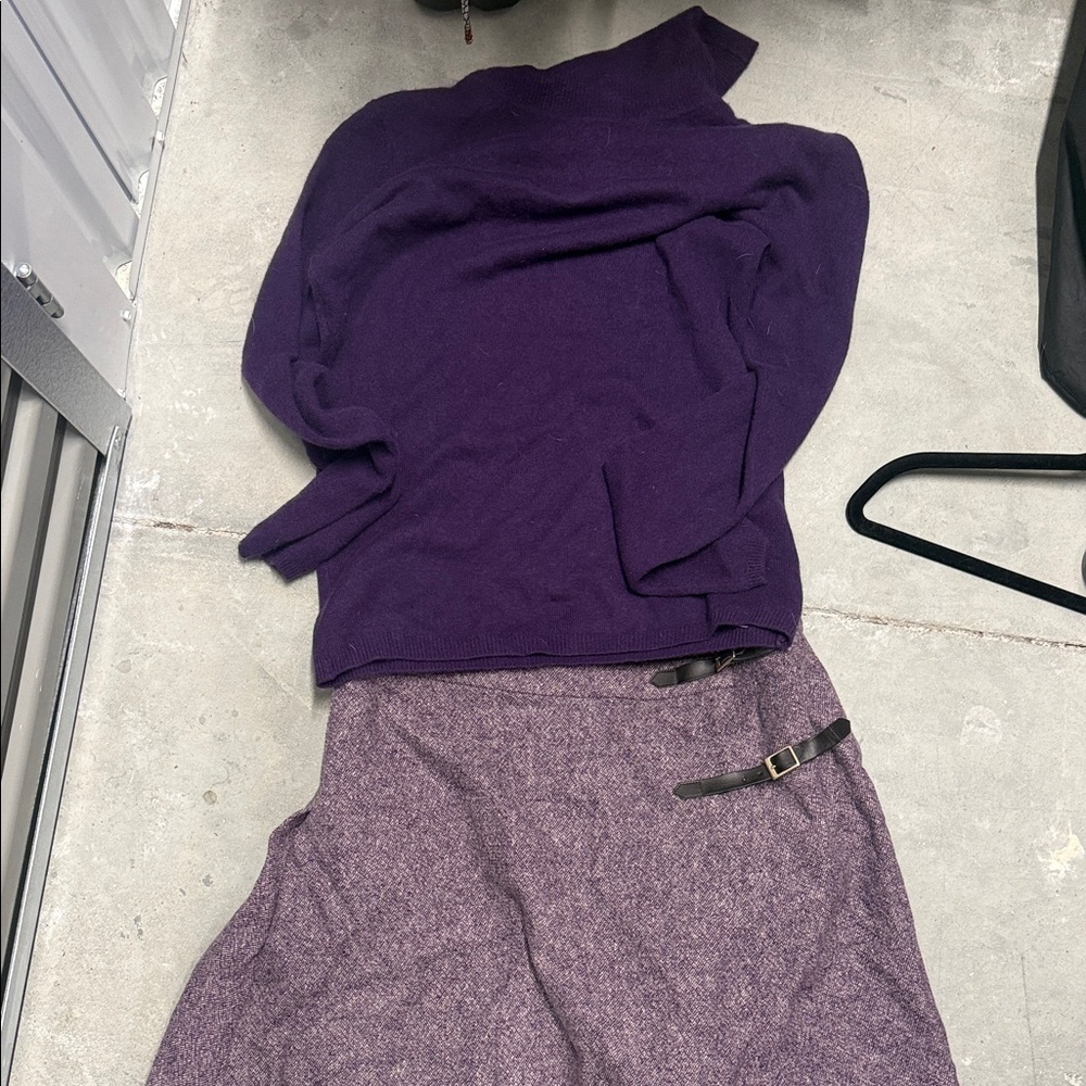 Chic Purple Cowl Neck Sweater